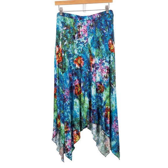 Spense Boho Maxi Skirt M Asymmetrical Colorful Stretch Floral Fairy Festival - Picture 5 of 5